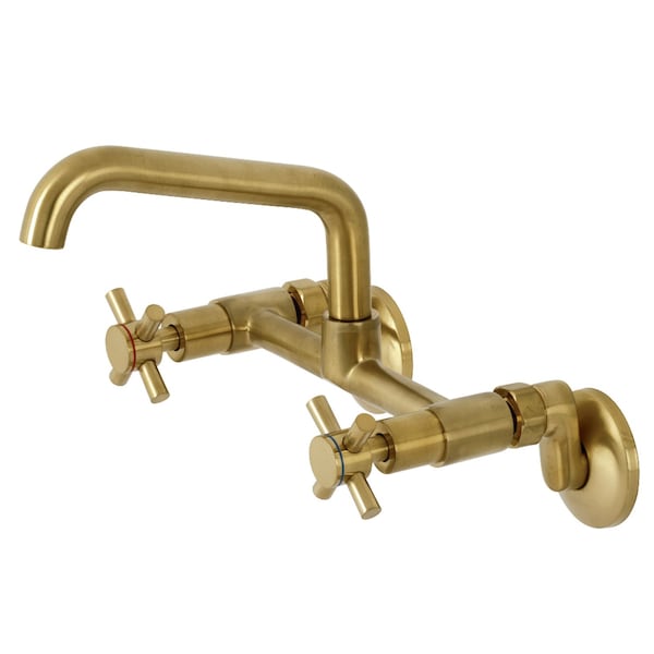 KS423SB Concord Two-Handle Wall-Mount Kitchen Faucet, Brushed Brass